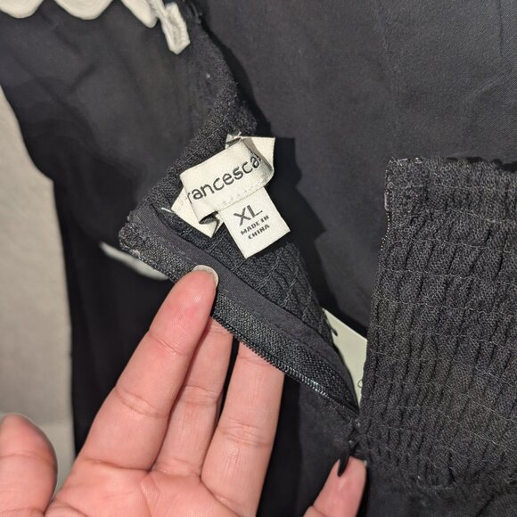 Francesca's Black/White Trim Maxi Dress - Picture 5 of 10